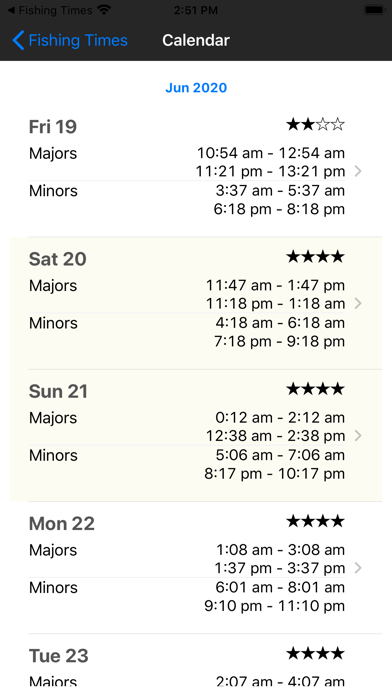 Screenshot #3 pour Fishing Times Calendar