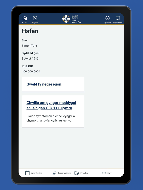 Screenshot #4 pour NHS Wales App
