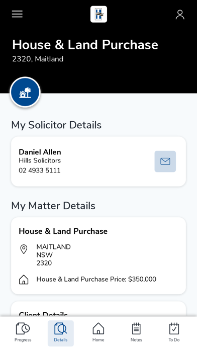 Hills Solicitors Screenshot