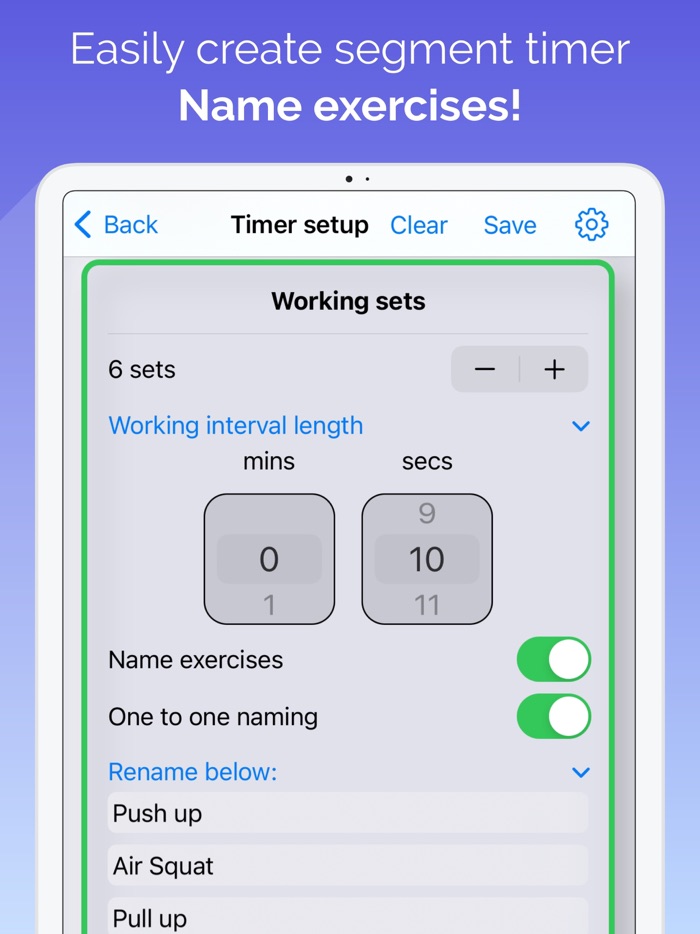 Segment Workout Timer