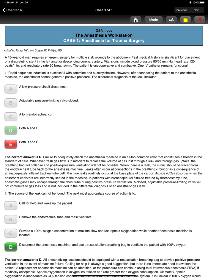 Clinical Anesthesiology Cases