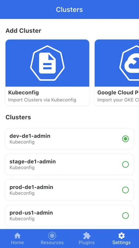 kubenav - Kubernetes Dashboard screenshot 1 of 7