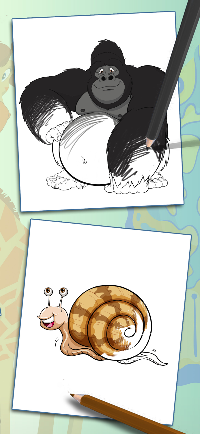 Learning game to paint animals