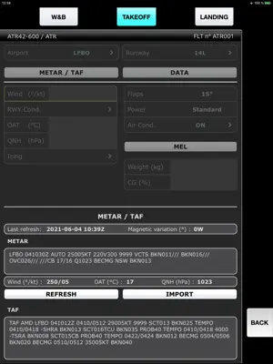 SPS - ATR aircraft performance screenshot 4