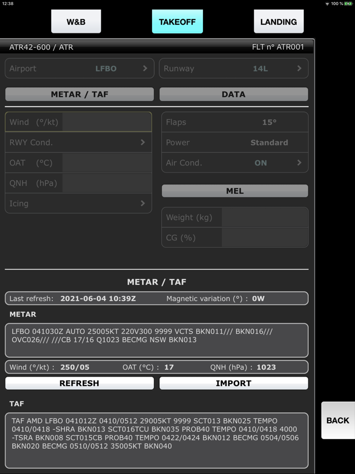 SPS - ATR aircraft performance