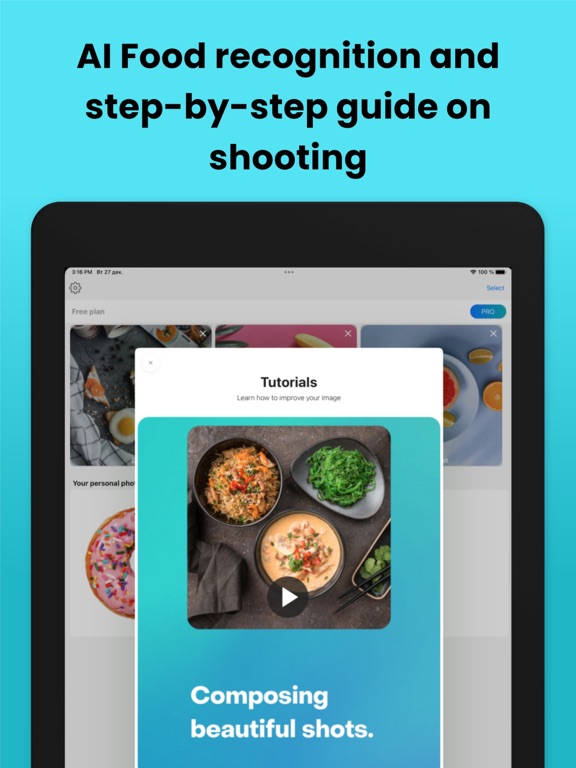 Food App camera & photo editor iPad screenshot 4 - Photo & Video app