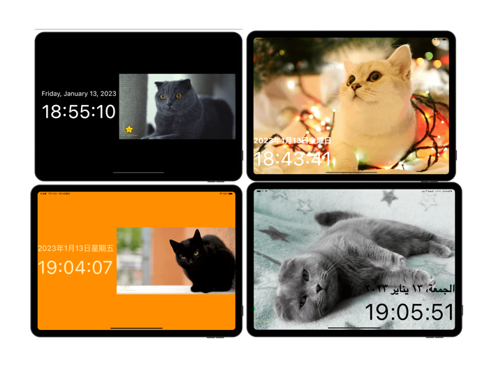 Cat Clock app.digital cute