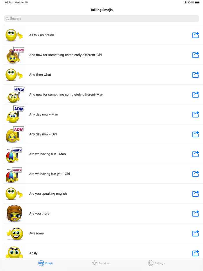 Talking Emojis for Texting