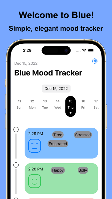Blue Mood Tracker Screenshot