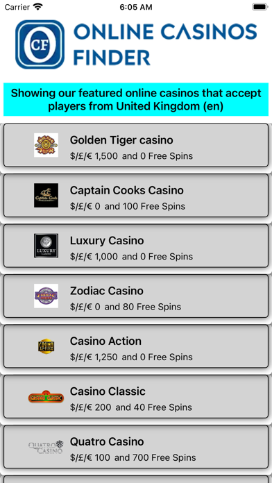OCF - Online Casinos Finder Screenshot