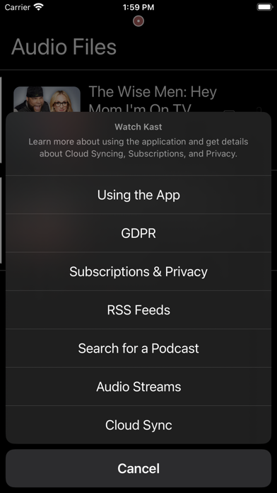 Watch Kast Audio Player Screenshot