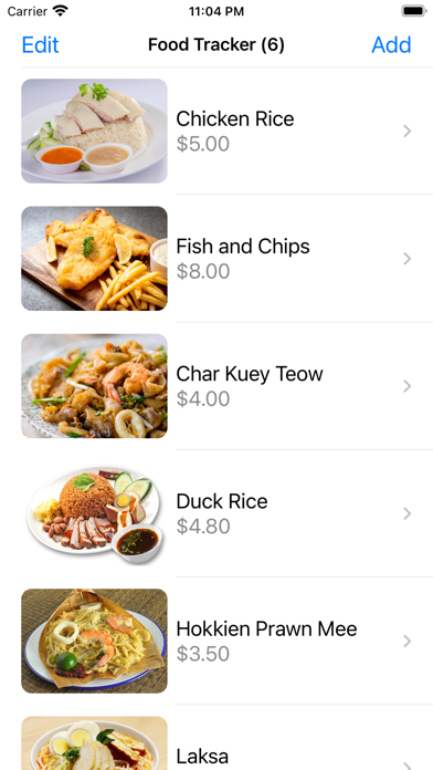 Food Tracker SG Plus Screenshot