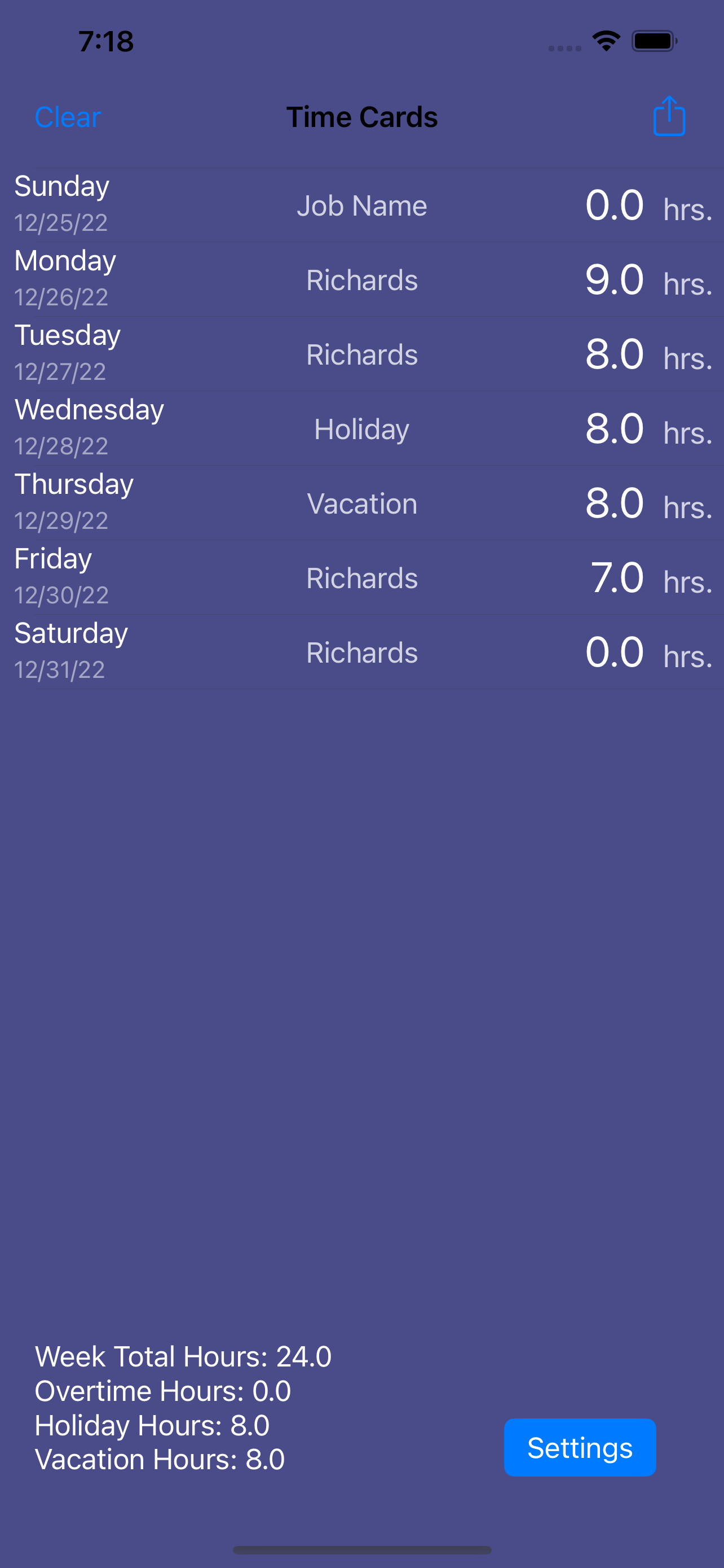 EDIT TimeCards