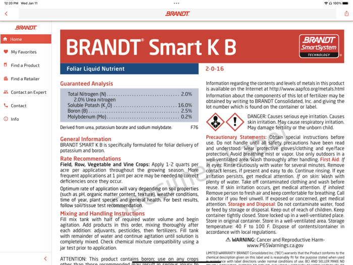 BRANDT Ag Product Finder