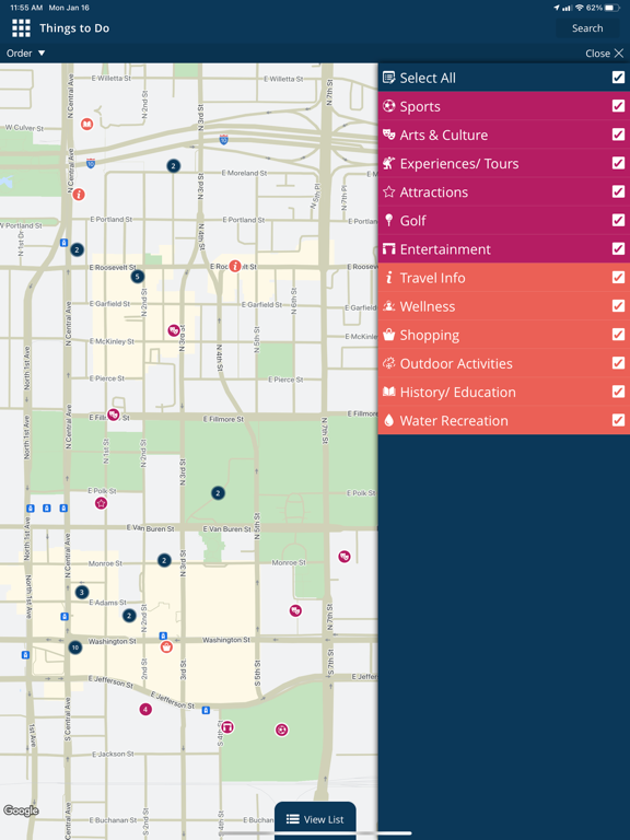Visit Phoenix iPad screenshot 2 - Travel app