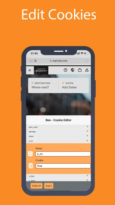 Bee - Cookie Editor For Safari screenshot 1 of 3