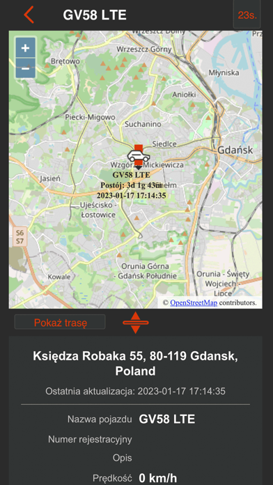 pTrax Monitoring Screenshot