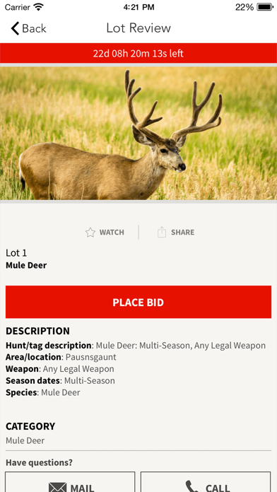 HNF Auctions Screenshot