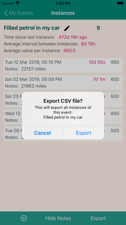 #4. Quick Event Logger (iOS) 来自: Yogesh Buradkar