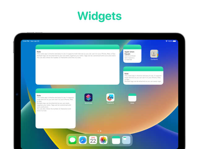 Note: Widget Notes App Screenshot