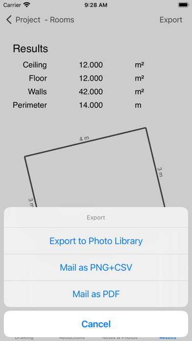 Room Measurement Screenshot