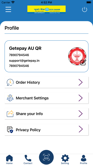UCO Merchant app Screenshot