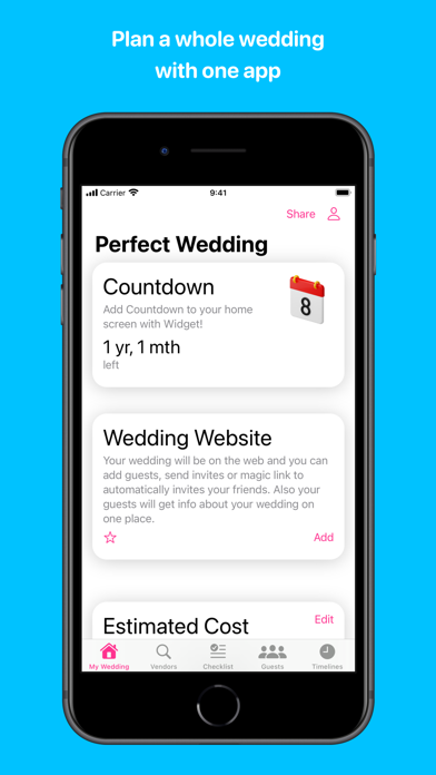 Wedding planner WeddMate Screenshot