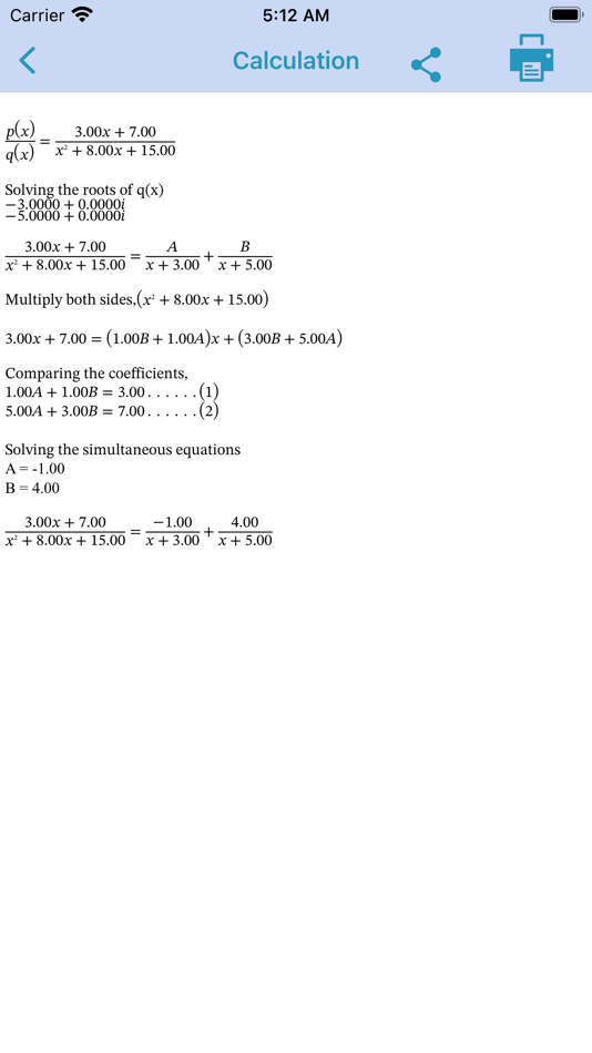 #2. Partial fraction decomposition (iOS) 由: Siu Yuen Ho