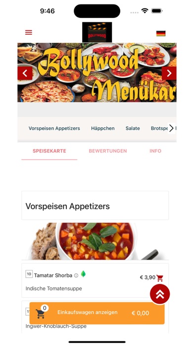 Restaurant Bollywood Screenshot