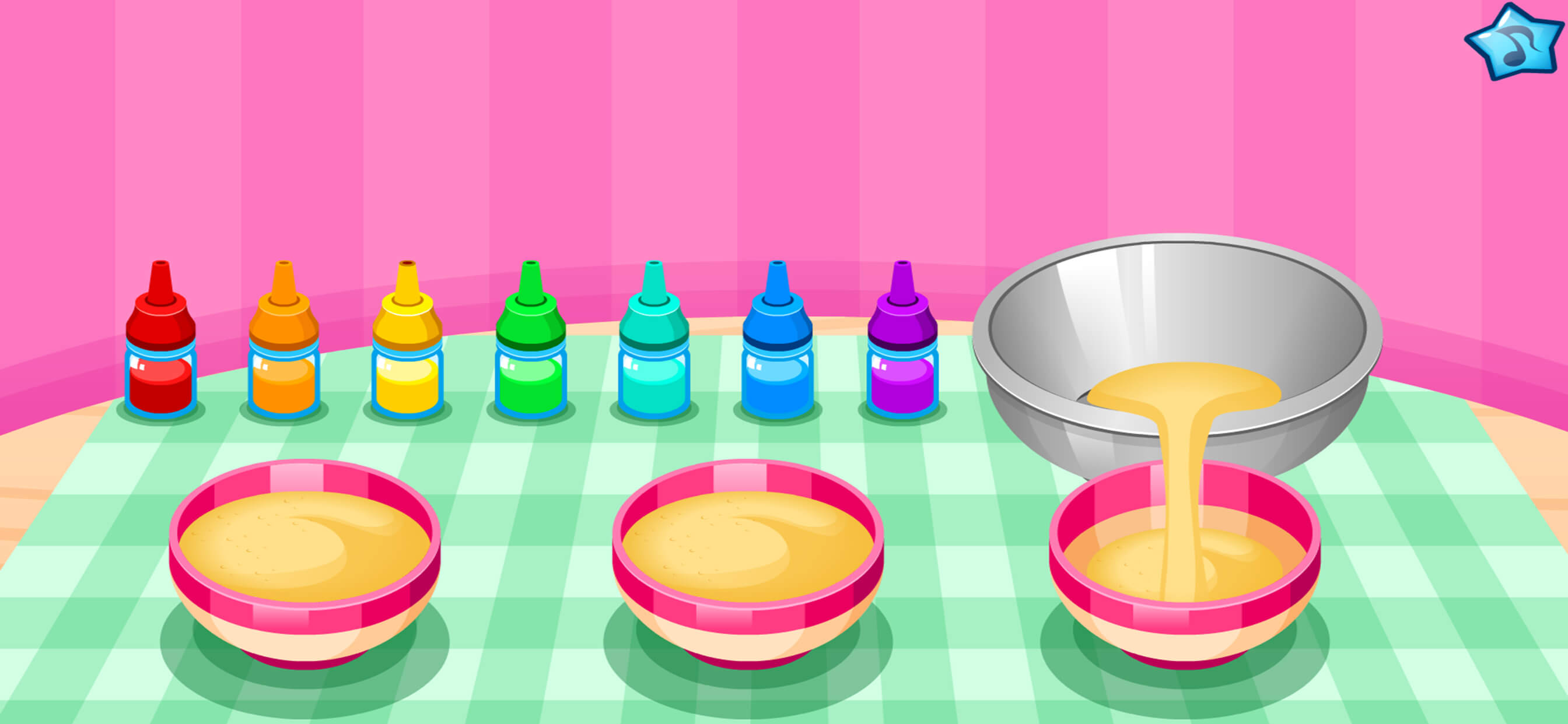 Cooking colorful cupcakes game