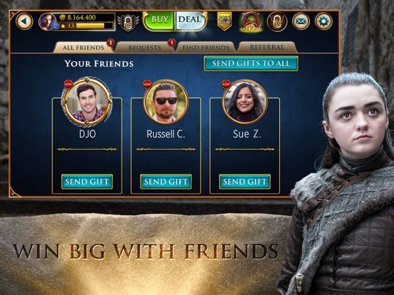 Game of Thrones Slots Casino iPad app afbeelding 3