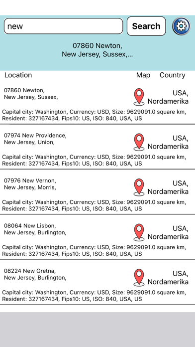 Postal Codes International Screenshot