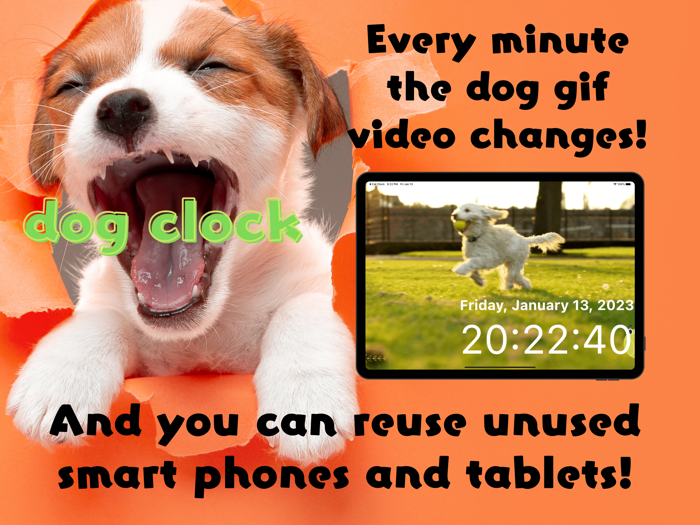 Dog Clock app.digital cute
