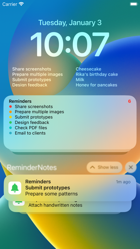 #2. Reminder Notes Widget - Alarm (iOS) بواسطة: FugaPiyo Inc.