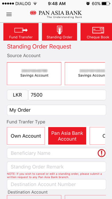 Pan Asia Bank Screenshot