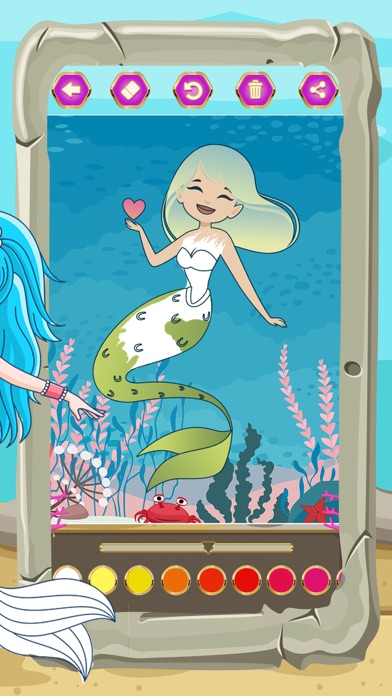 Magic mermaid coloring book Screenshot