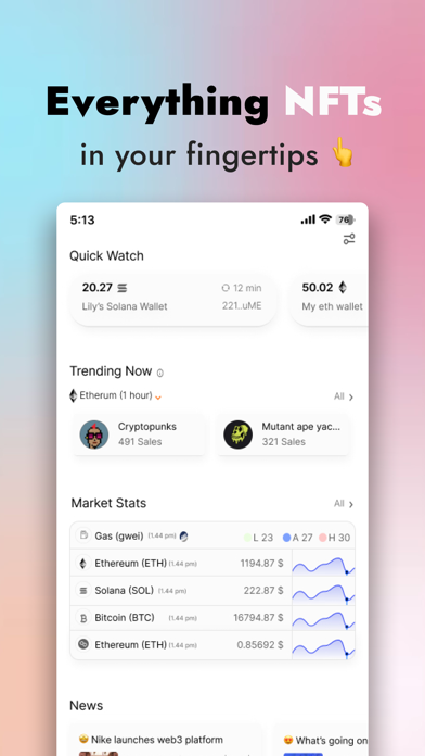 Wagroo: NFT Tracker and Trends Screenshot