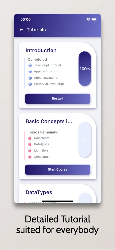 Learn JavaScript - OnePercent - Education App | MWM