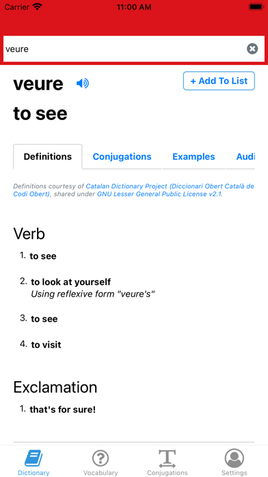 English-Catalan Dictionary Screenshot