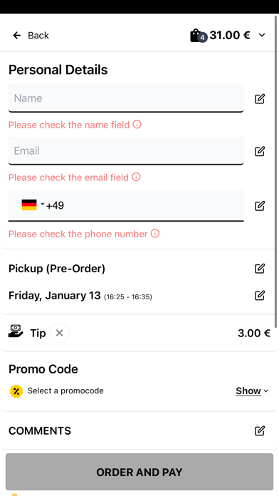 Pizziano Wilhelmshaven Screenshot