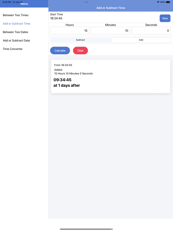 Time Duration-Add Calculator