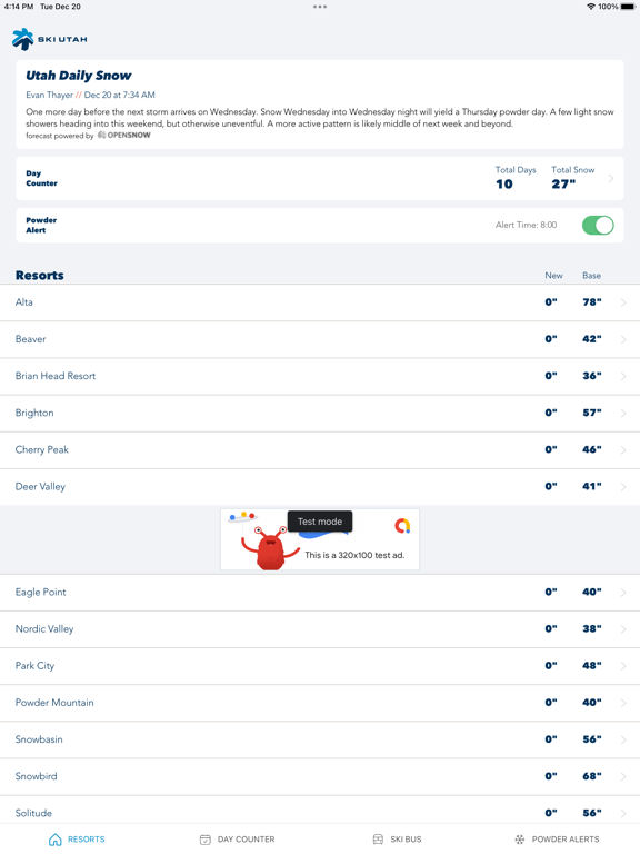 Screenshot #5 pour Ski Utah Snow Report