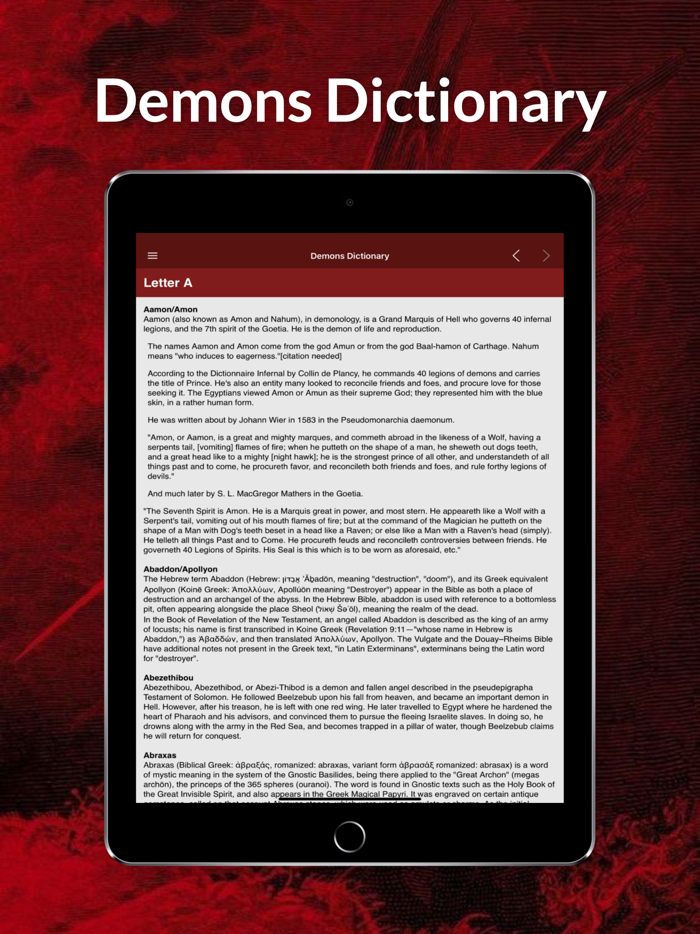 Demons Dictionary - Demonology