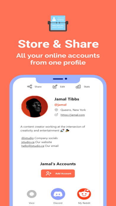 Touchbase – Share Your Socials Screenshot