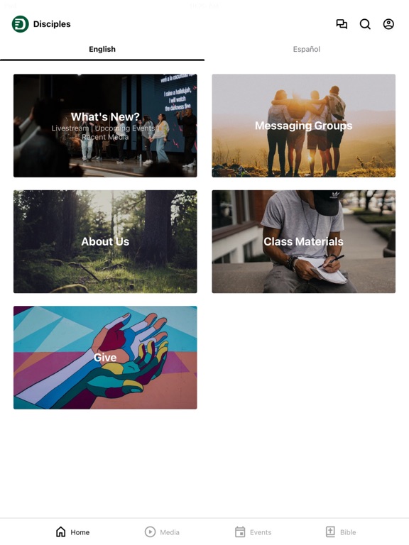 Disciples Church iPad screenshot 1 - Education app