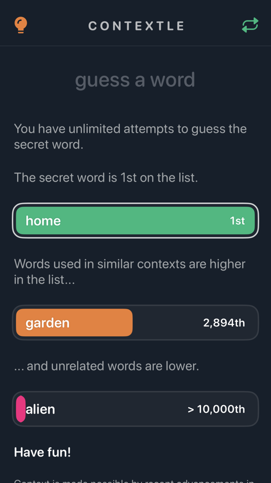 #1. Contextle - Guess the Word (iOS) By: Wordless LLC