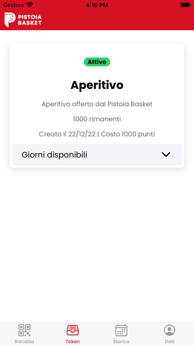 Pistoia Basket Sponsor Screenshot