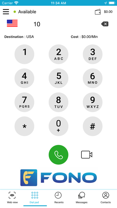FONO Calls Screenshot