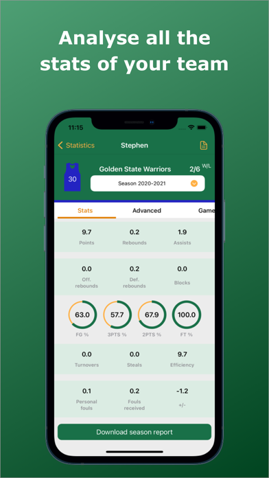 Basketball Stats Assistant Screenshot
