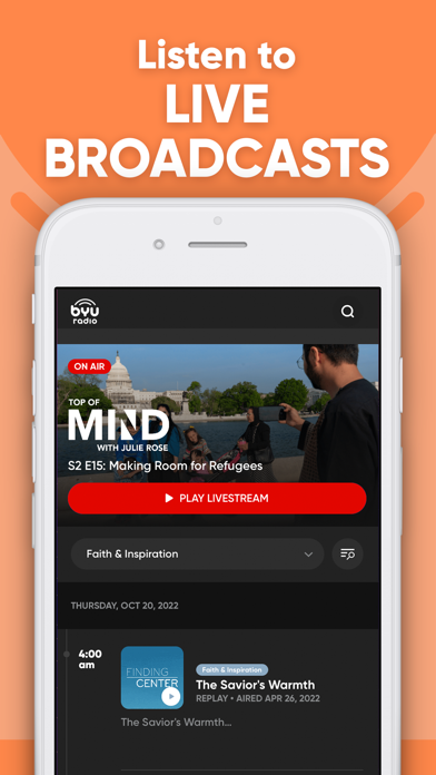 BYUradio: Inspiring Podcasts Screenshot